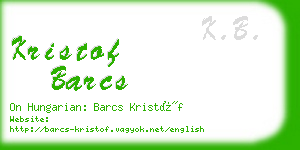 kristof barcs business card